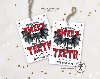 Vampire Halloween Gift Tags, Treat Bag Labels (Digital Download)