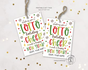 Funny Lottery Ticket Gift Tags, Holiday Cheer Printable (PDF Pattern)
