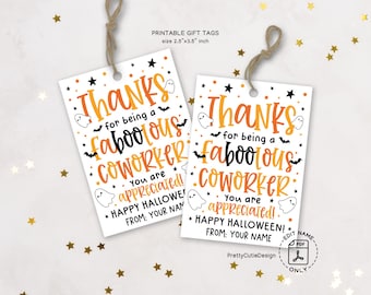 Fabooolous Coworker Halloween Gift Tags (Printable)