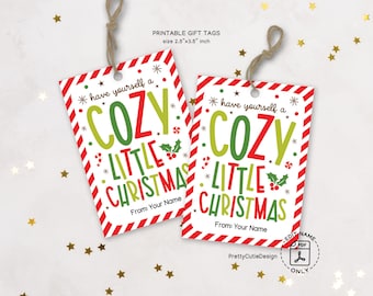 Cozy Christmas Gift Tags Printable, Holiday Favor Tags (PDF)