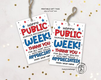 Happy Public Service Recognition Week Gift Tags Printable, Cookie Thank You Gift Tag, For All You Do Tag We Appreciate You Gift Appreciation