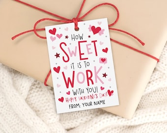 Coworker Valentine Gift Tags Printable, Staff Appreciation Labels, Digital Download