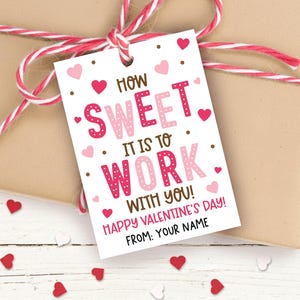 Valentine Coworker Gift Tags, Sweet Workplace Appreciation Favor Printable for Office Staff, Digital Download