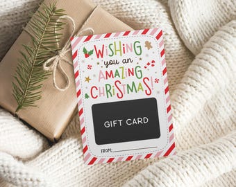 Printable Christmas Gift Card Holder, Holiday Money Card for Teacher or Coworker, Digital Download