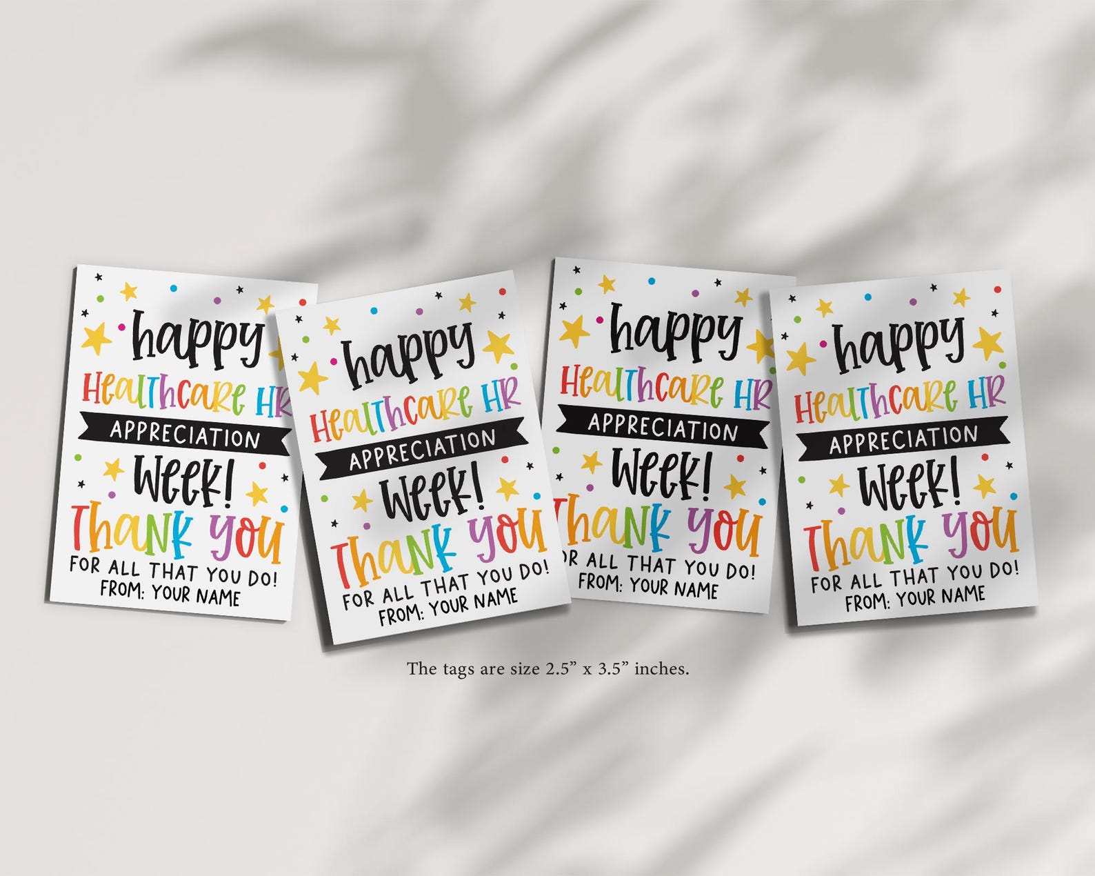 Notebook Tag Health Healthcare HR Week Gift Tags: Printable Appreciation Favor (2.5”x3.5 ...