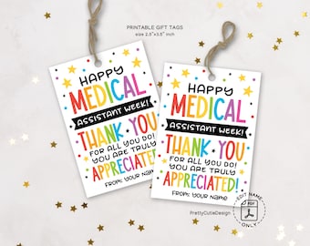Medical Assistant Week Gift Tags Printable: Thank You Appreciation for MA Staff