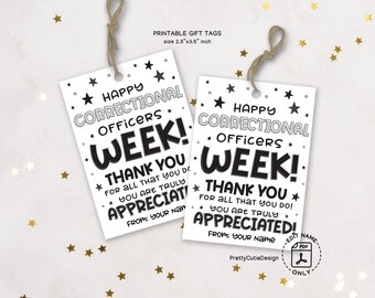 Happy Correctional Officer Week Gift Tags Printable, Correctional Officer Tags, Correctional Officer Appreciation Week Gift Tag