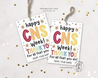 CNS Week Gift Tags: Nurse Appreciation Printable (Digital Download)