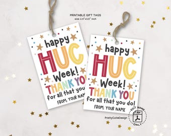HUC Week Appreciation Gift Tags: Warm Color Thank You Notes (Digital Download)