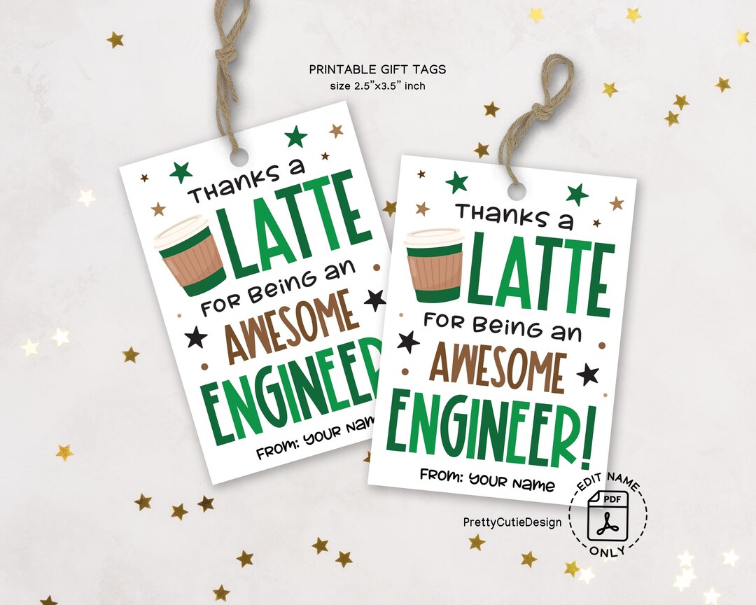 Engineers Week Coffee Gift Tags, Printable Engineers Appreciation Week ...