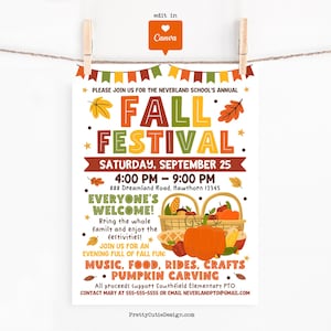 Fall Festival Flyer Template Free Printable Etsy Fall Festival Flyer Template Free Printable Etsy