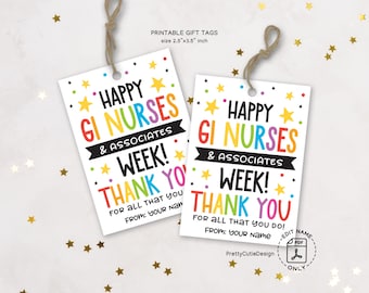GI Nurses Appreciation Week Gift Tag Printable, Happy GI Nurses and Associates Week Favor Tag, Nursing Treat Tags, GI Nurses Thank You Card