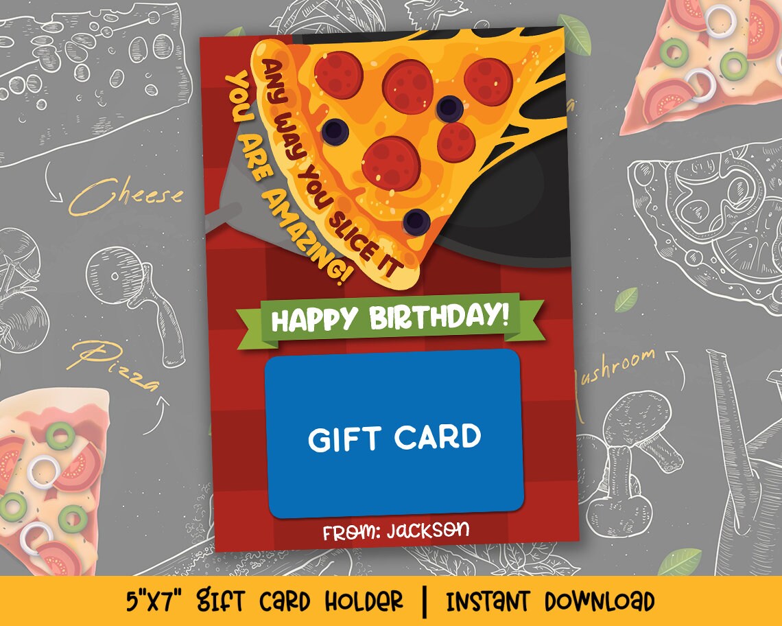 Any Way You SLICE IT You Are Amazing Pizza Gift Card Holder Etsy