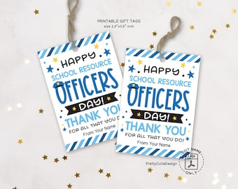 School Resource Officers Day Gift Tag Printable, Thank You Tags For Gifts, School Resource Officer Appreciation Tags, Thank You Gift Tags