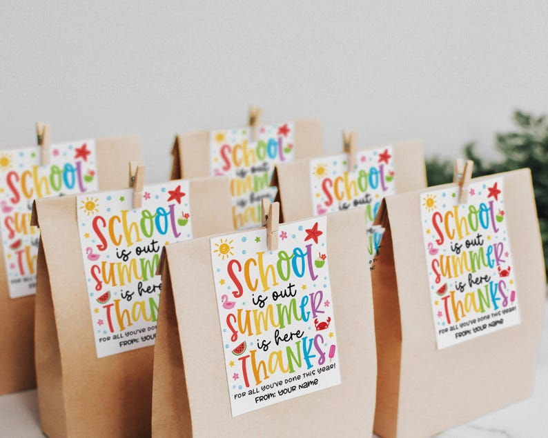 End of Year Teacher Gift Tags, Printable Appreciation Tags (PDF) - Etsy