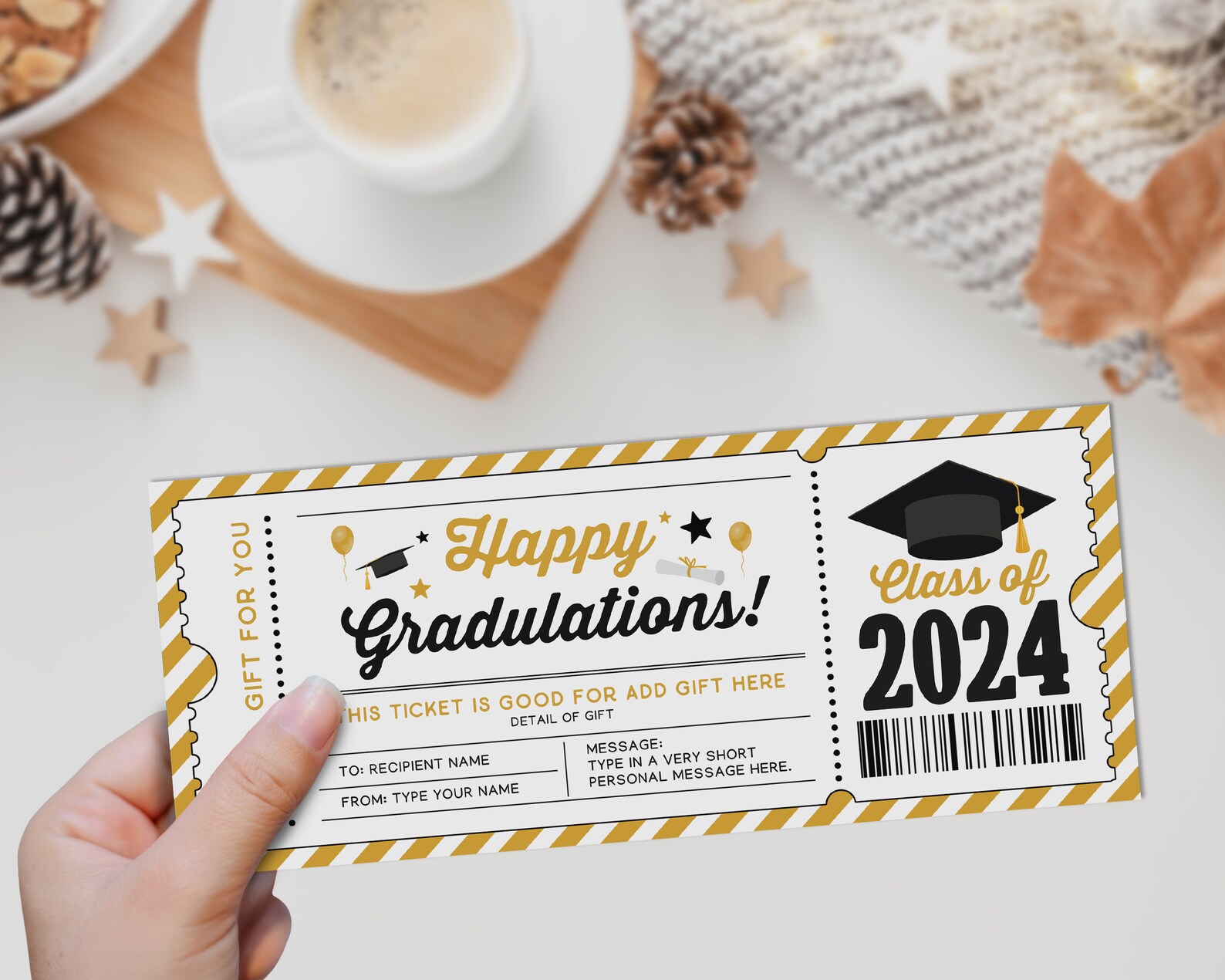 Graduation Ticket Request Graduation Surprise Ticket Template: Editable Gift Certificate (canva ...