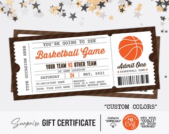 basketball ticket etsy
