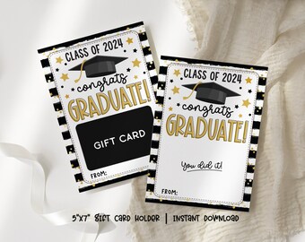 Graduation Gift Card Holder, Card Printable Graduation Card, Money Holder Graduation, Coffee Gift Card Holder, Graduation Gift Money Holder