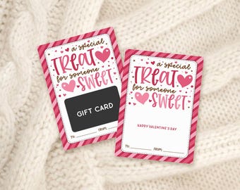 Valentine Gift Card Holder Printable, Special Treat for Someone Sweet Card, Digital Download