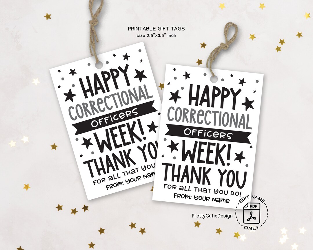 Correctional Officer Tags, Happy Correctional Officer Week Gift Tags