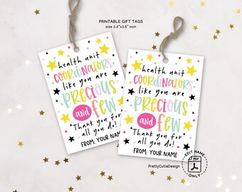 HUC Appreciation Gift Tags: Health Unit Coordinator Thank You (Printable PDF)