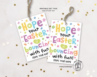 Hope Your Easter is Bouncing with Fun Gift Tags, Easter Gift Tags Printable, Easter Basket Tags, Kids Easter Favor Tags, Classroom Gift
