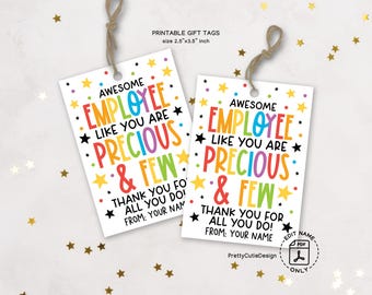 Employee Appreciation Day Gift Tag, Printable Employee Treat Bag Tags, Thank You Employee Gift Tag, Employee Recognition Goody Bag Tag
