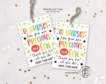 Happy GI Nurses and Associates Appreciation Week Gift Tag Printable, GI Nurses Week Treat Bag Tags, GI Nurses Thank You Card