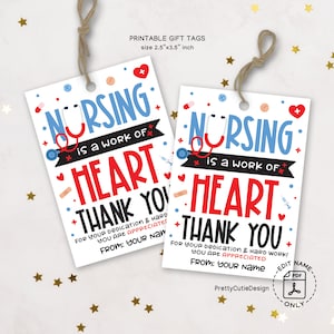 Nurse Appreciation Week Printable Gift Tags, Nurse Gift Tags, Nurse Thank You Tags, Nurse Cookie Tag, Nurse Appreciation Tag