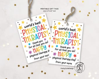 Physical Therapist Gift Tags, Appreciation Favor Tags (Printable)