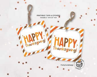 Thanksgiving Gift Tags Printable: Teacher Appreciation, Party Favors (PDF Download)