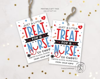 School Nurse Day Gift Tags Printable, School Nurse Appreciation Tags, Treat Tags for Nurses, Nurses Week Gift Tags for Bags and Treats PDF