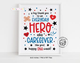 Nursing Assistant Week Sign, CNA Week Thank You Printable, Happy Nursing Assistant Week Poster, CNA Appreciation Gift Digital Art