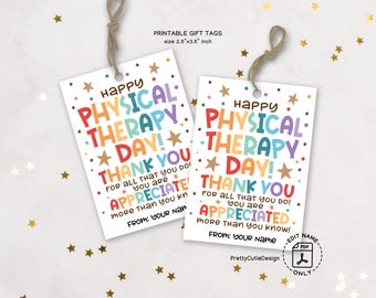Physical Therapy Appreciation Gift Tags: Thank You PT Staff (Instant Download)