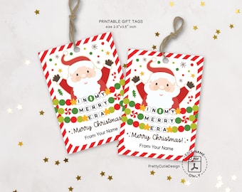 In My Merry Era Christmas Gift Tags, Friendship Bracelet Favor (Instant Download)