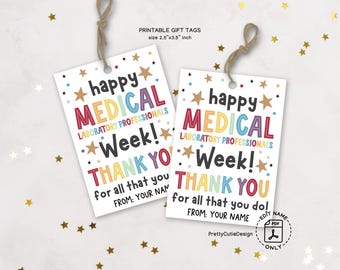 Medical Laboratory Professionals Week Tag, Lab Week Gift Tags, Medical Lab Appreciation Printable, Thank You Tags for Lab Staff