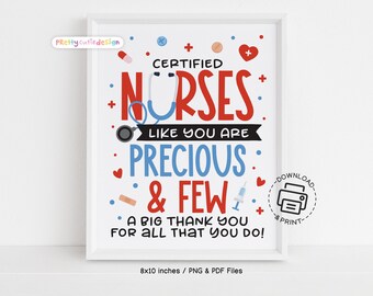 Printable Certified Nurses Day Sign, Happy Certified Nurses Day Appreciation Sign, Thank You Certified Nurses Poster Instant Download PDF