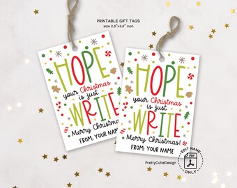 Funny Christmas Gift Tags: Teacher Pencil Gift (Digital Download)