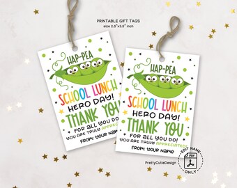 School Lunch Hero Day Gift Tag Printable, School Lunch Hero Card, Thank You Tags Funny Pun Lunch Lady Gifts, School Staff Appreciation