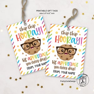 Teacher Appreciation Cookie Tag: Printable Gift Tags (PDF)