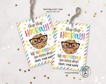 Teacher Appreciation Tag, Teacher Appreciation Week Printable Gift Tags, Printable Cookie Tag Teacher Thank You One Smart Cookie Tag