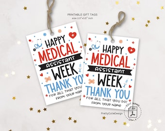 Medical Assistant Week Gift Tags Printable: MA Appreciation Favor, Thank You Treat Tags