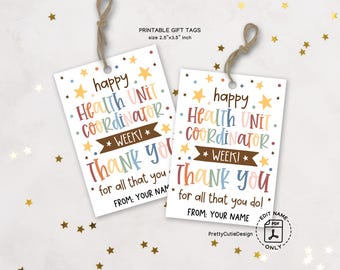 HUC Appreciation Gift Tags: Earth Tone Hospital Staff Thank You (PDF Download)