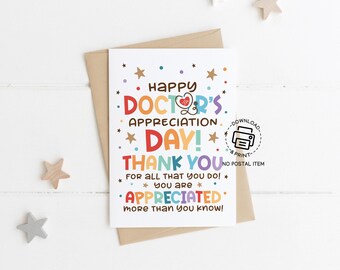 Happy Doctor’s Day Gift, Printable Doctor Greeting Card, Thank You Doctor Card, Instant Download Medical Appreciation Gift