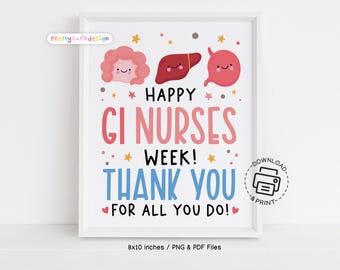 Happy GI Nurses and Associates Week Sign, GI Nurses Appreciation Week Sign Instant Download, Thank You GI Nurses Poster Printable
