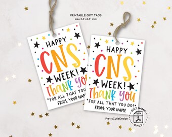 CNS Week Gift Tags: Nurse Appreciation Printable (Digital Download)