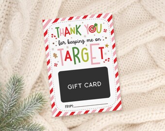 Target Gift Card Holder Thank You, Teacher Appreciation, Holiday Classroom Card, Digital Download