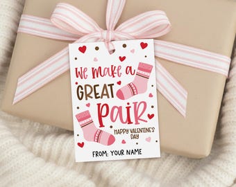 Funny Sock Valentine's Day Gift Tag, Teacher Treat (Printable)