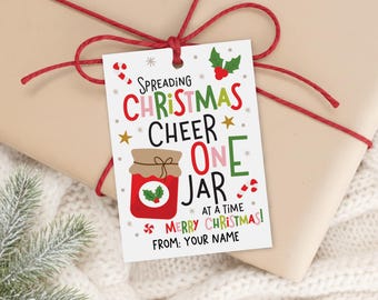 Jam Christmas Gift Tags Printable, Holiday Canning Labels, Neighbor Present Stickers
