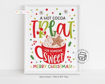 Christmas Hot Cocoa Bar Sign Printable, Someone Sweet Treat Mug Art